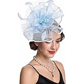 Haojing Women's Organza Church British Fascinator Bridal Tea Party Wedding Hat Summer