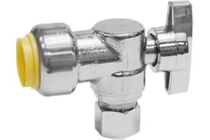 StreamWay 150619 Push-Fit Plumbing 90° Angle Valve, 1/2" x 3/8" Compression