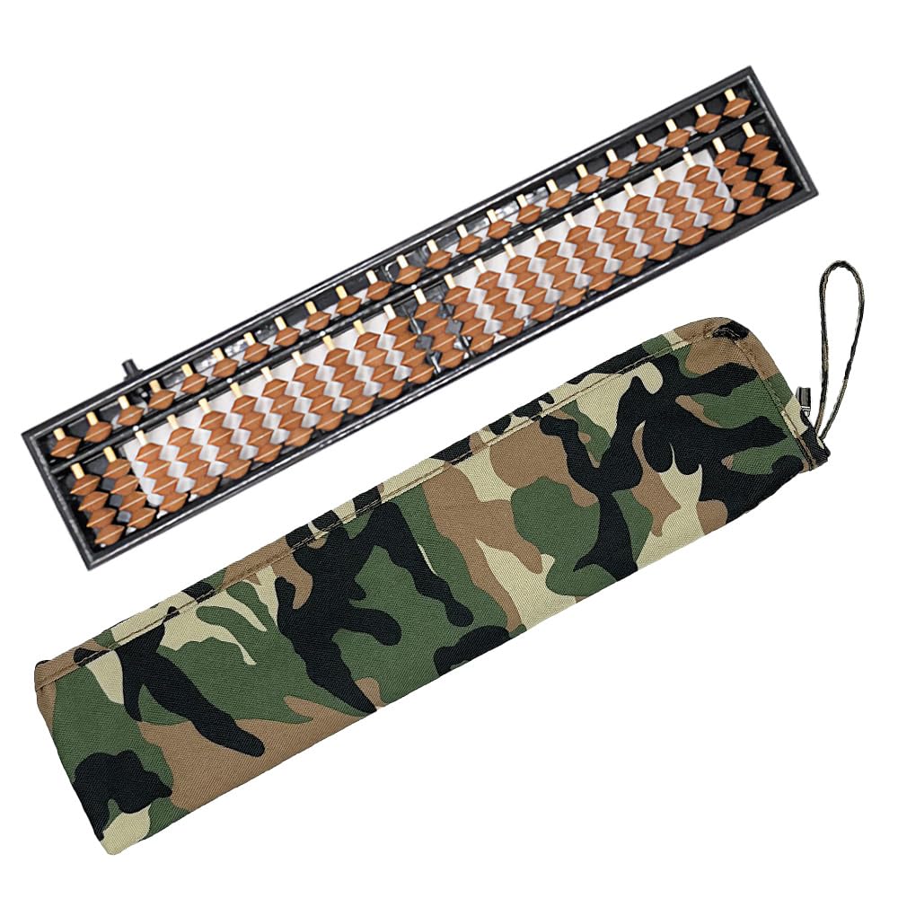 （なないろ館）ワンタッチ そろばん 算盤 23桁 4珠 スタンダード ソロバン 小学生 算数 学習 暗算 (本体 + 専用ケース 迷彩柄)商品画像