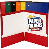 Mr. Pen- 2 Pocket Glossy Laminated Paper Folders, 6 Pack, Letter Size | Assorted Colors, Two Pocket Folders for Office, Home and Organization, School Supplies