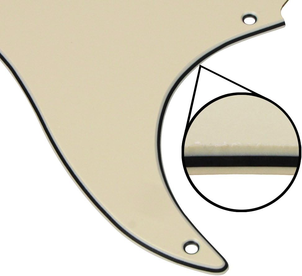 FLEOR Set of 8 Hole SSS Pickguard and Guitar Backplate with Screw for Vintage ST Style Guitar Parts Replacement,3Ply Cream - Image 4