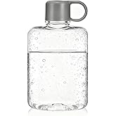 Qusmeiyici 12.2 oz/360 ml Flat Travel Water Bottle, BPA Free Tritan Reusable Plastic Square Water Bottle, Leak-Proof Compact for Camping, Fitness, Outdoor Sports, Fits Purse and Pocket