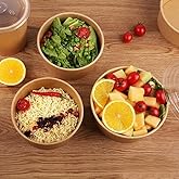 Eco-Friendly Disposable Paper Bowls with Lids - 12 oz | Biodegradable Soup, Salad, and Dessert Containers | Pack of 50 for Pa