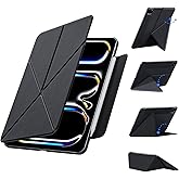 Magnetic Case for iPad Air M3/M2 13 Inch & iPad Pro 12.9 (3/4/5/6th Gen) 2022/2021/2020/2018, Stain-Resistant Slim Folio with Portrait/Landscape Stand, 4 Adjustable Angles,Cover Auto Wake/Sleep, Black