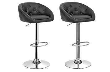 MBTC Delton Cafeteria Bar Stool Chair in Black (Set of 2 Pcs)