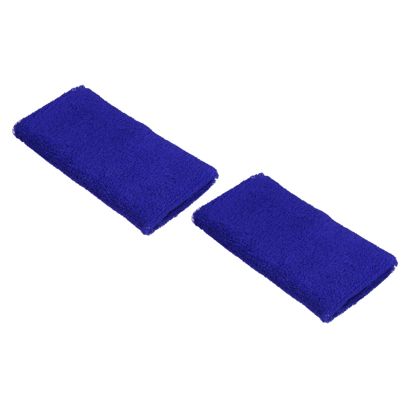 PATIKIL Sports Wristbands 8x15cm, 2 Pack Cotton Terry Cloth Absorbent Sweatband for Tennis Basketball Working Out Athletic Running, Dark Blue