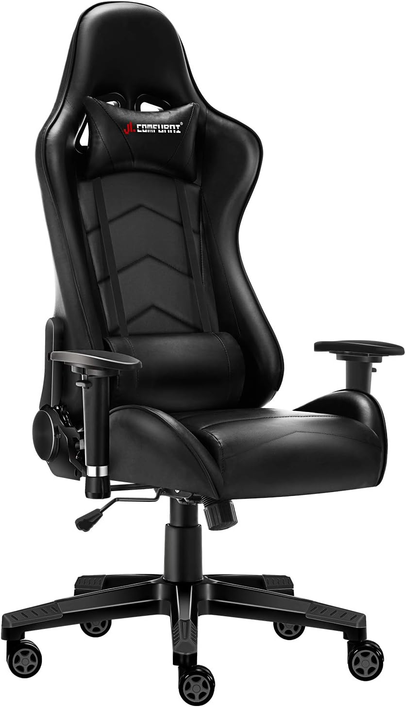JL Comfurni Gaming Chair Chesterfield Ergonomic Swivel Office Chair