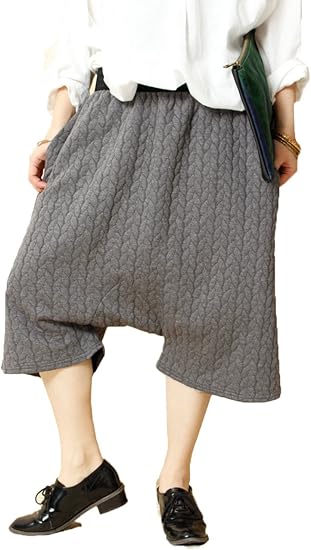 Amazon Goldjapan ゴールドジャパン 大きいサイズ レディース リーフ キルティング ショートパンツ サルエルパンツ レディース パンツ 通販