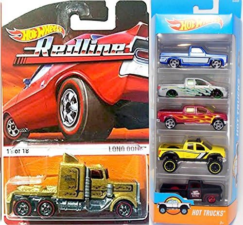 Hot Wheels Hot Trucks &amp; 4 x 4 5-Pack Set &amp; Long Gone Truck Gold Redline Heritage Rig - '83 Silverado / Nissan Titan / 2009 Ford F-150 / '10 Toyota Tundra / '49 Ford F1