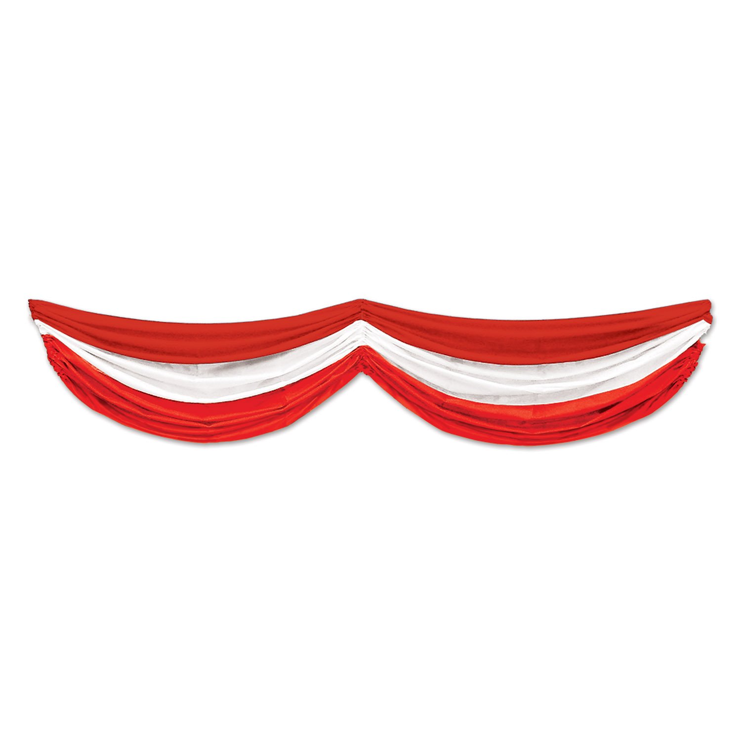 Beistle Red and White Fabric Bunting