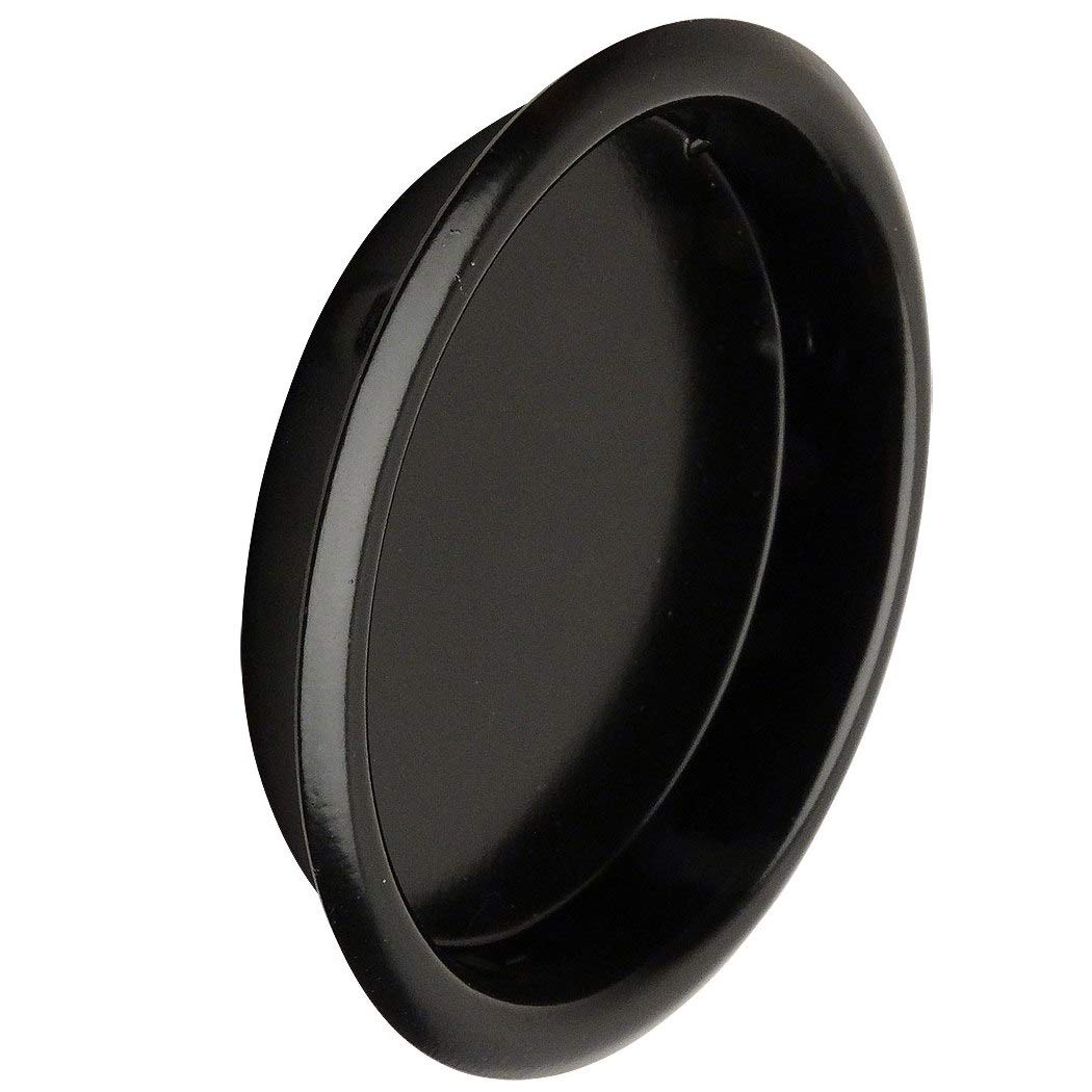 4 Pack - Designers Impressions Matte Black 2-1/8" Pocket Door Finger Cup Pull : 47668