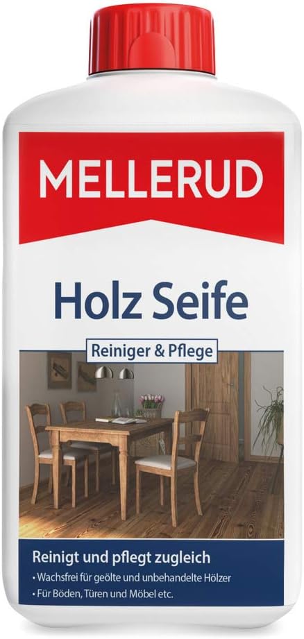 MELLERUD Wooden Floor Soap, 1 x 1 Litre, Powerful Protection for All Oiled and Untreated Wooden Surfaces Indoors