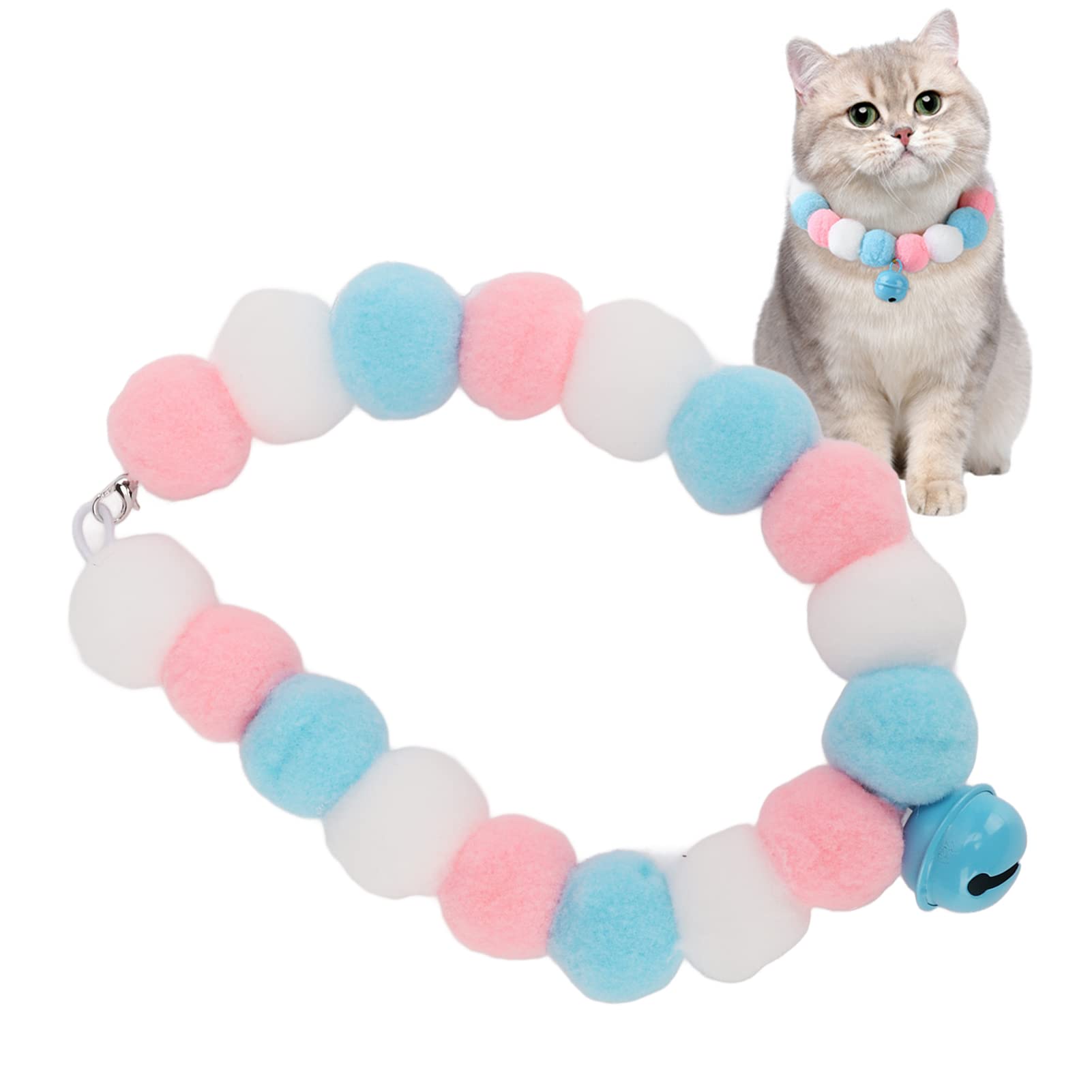 Cat Elastic Collar Plush Balls Cat Collar Pom Pom Dog Collar Plush Ball Necklace Puppy Accessories Scarf for Small Pets
