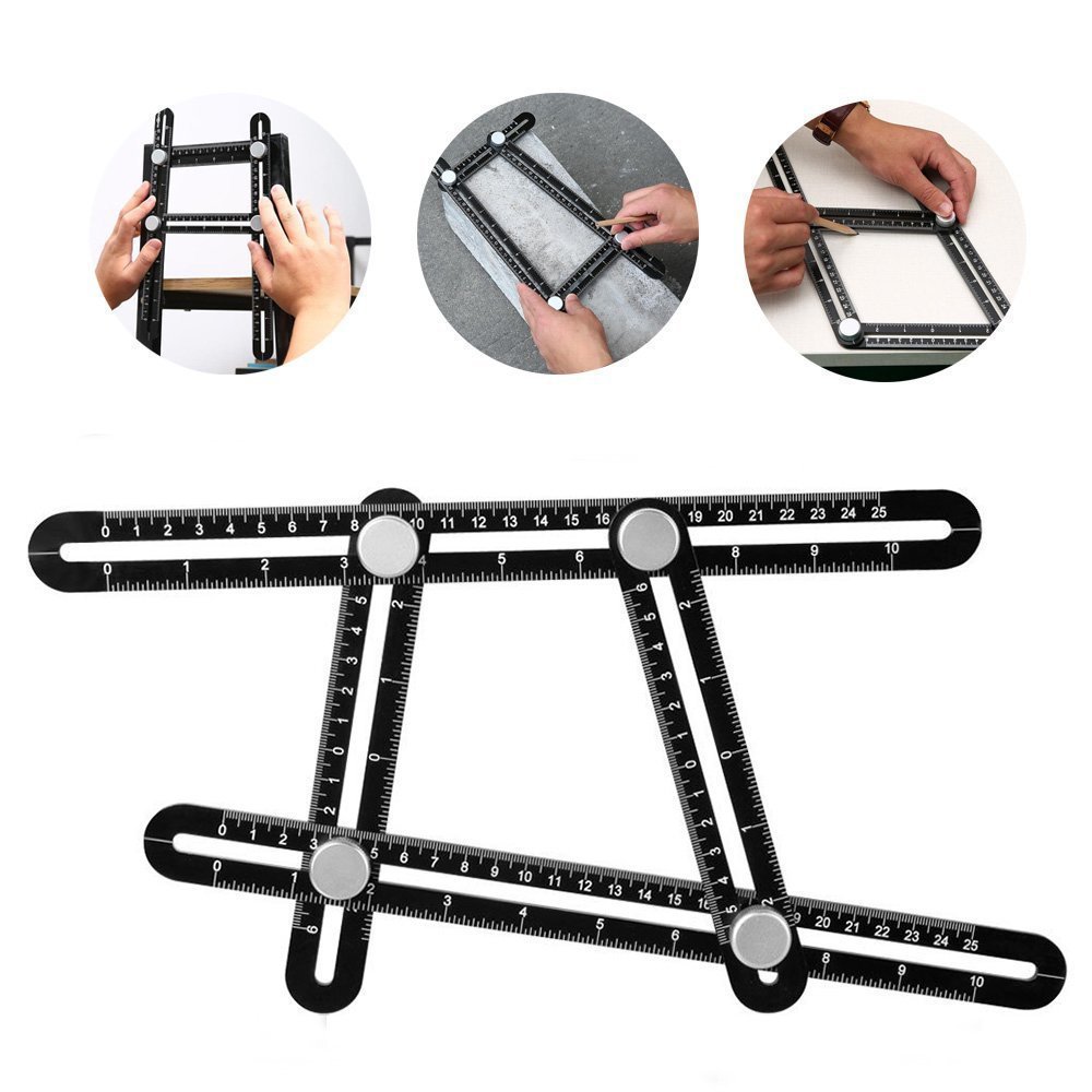 Best Angleizer Template Tool - Premium Aluminum Alloy Material - Multi-Angle Measuring Ruler For Builders, Handymen, Craftsmen or Engineer and more by FLISOR
