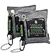 COZILIFE Air Purifying Bag. 200G×2 Kraft Box Packing. Activated Moso Bamboo Charcoal Inside. 2 Hanging Accessories Attached. Air Freshener and Dehumidifier. Reusable and Eco Friendly. Brown Color.