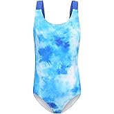 Qterdiz Girls One Piece Swimsuits Tie Dye Bathing Suit Hawaiian Summer Swimwear for Girls 3-16 Years