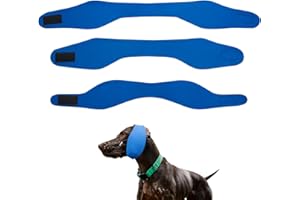 JINGHANGER 3PCS Dog Swim Cap Plugs, Waterproof Dog Bath Cap Ear Covers for Ear Protection for Bath, Swimming, Pet Grooming -Supply for Small Medium Large Dogs Puppies, Blue