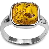 Ian and Valeri Co. Amber Sterling Silver Square Ring