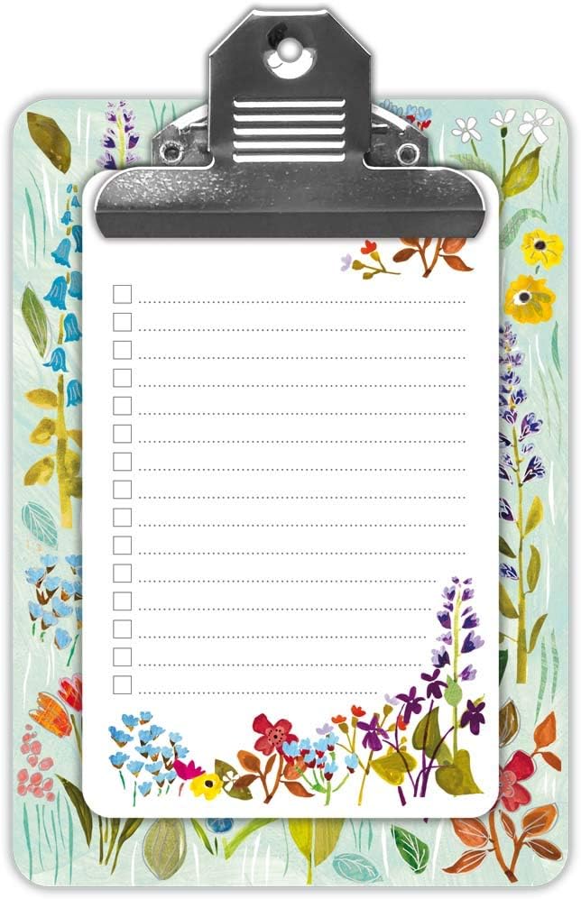 Quire Clipboard with Notepad - Floral Design - 100 Pages - Size 120mm x 170mm