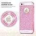 For Apple iPhone 5 5s SE Case, FLOVEME [Slim Fit] [Bing Diamond] Premium Ultra Thin 3D Handmade Luxury Sparkle Glitter Crystal Rhinestone Extra Grip Hard PC Shockproof Back Holder Cover - Pink