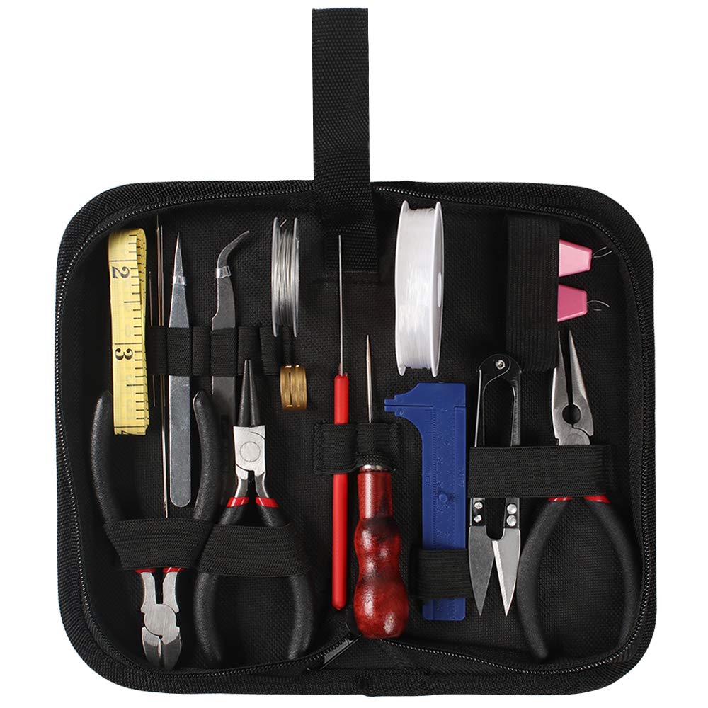 Kulannder Jewelry Making Tool Kit 22 PCS Jewelry Repair Crafting and Fixing Tool kit Include Pliers, Cutter, Scissors, Bead Jewelry Making for Earring and Necklace DIY Handmade.