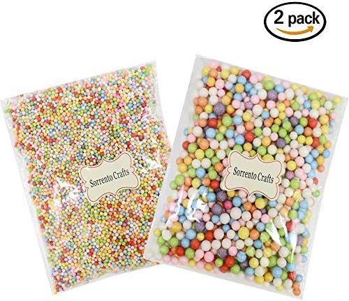 Mini Styrofoam Foam Balls Decorative Slime Ball DIY Wedding Party School Home Decoration 2packs (Mixed colors 3)