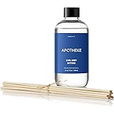 Apotheke Luxury Scented Oil Reed Diffuser Liquid Refill (Earl Grey Bitters) - Premium Home Fragrance Diffuser Refill Set with Sticks
