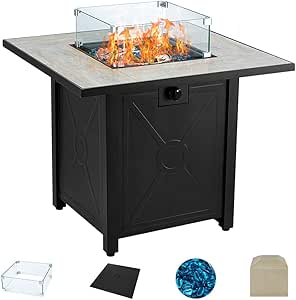 Amazon.com : AVAWING Propane Fire Pit Table, 30 inch 50 ...