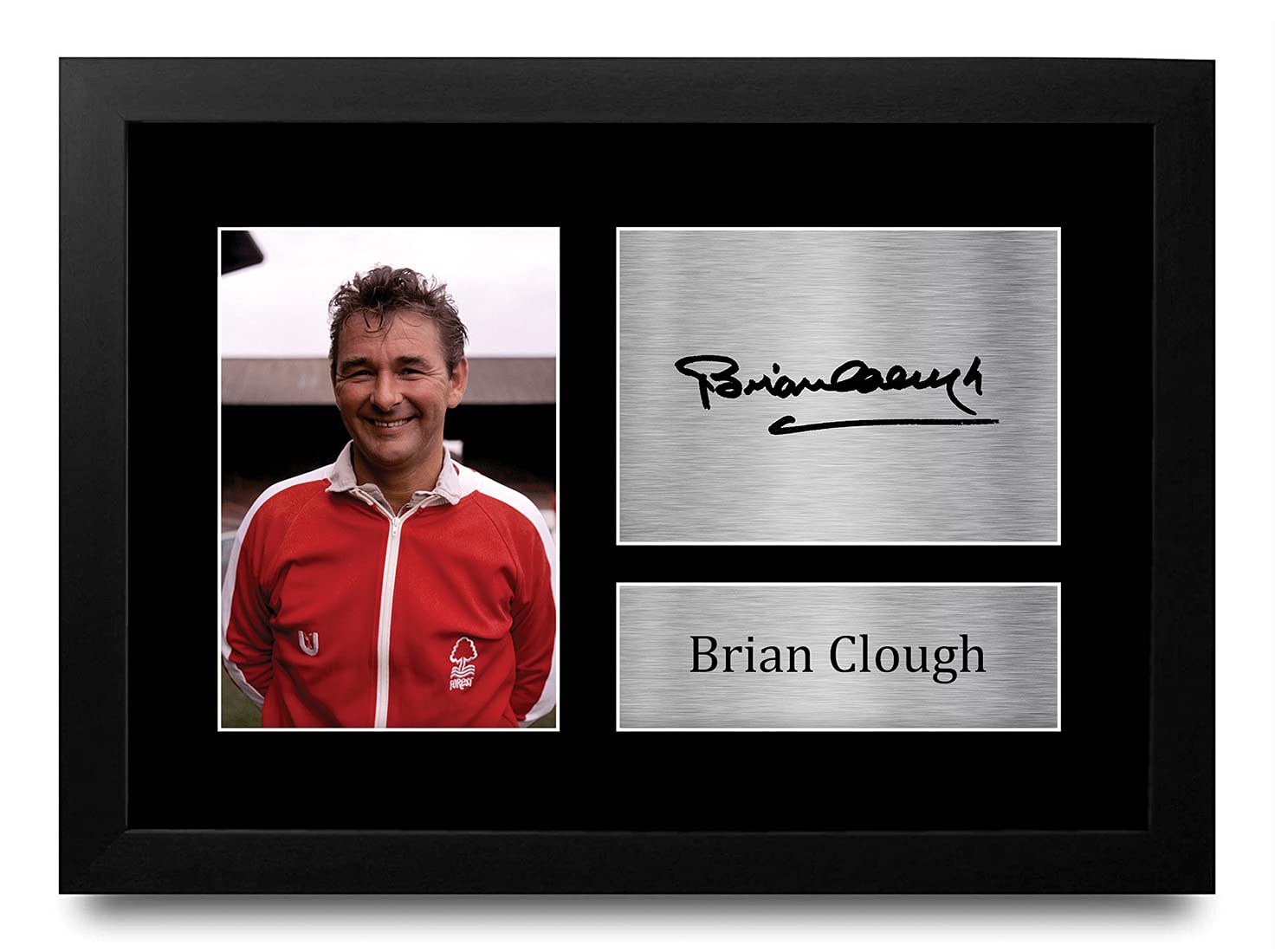 HWC Trading Brian Clough Gift Signed FRAMED A4 Printed Autograph Nottingham Forest Gifts Photo Display — image 1