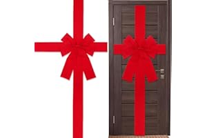 Christmas Cabinet Door Ribbon Bow Red Large Christmas Wreath Bow Christmas Tree Decor Festival Wrapping Decorations for Xmas 