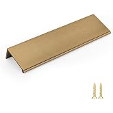 Goldenwarm 10 Pack 5in Champagne Bronze Finger Edge Pulls for Cabinet | Aluminum Alloy, Brushed Gold Cabinet Handles, Edge Pulls for Cabinets, Nickel Handles, For Drawers, Dressers, Screws Included