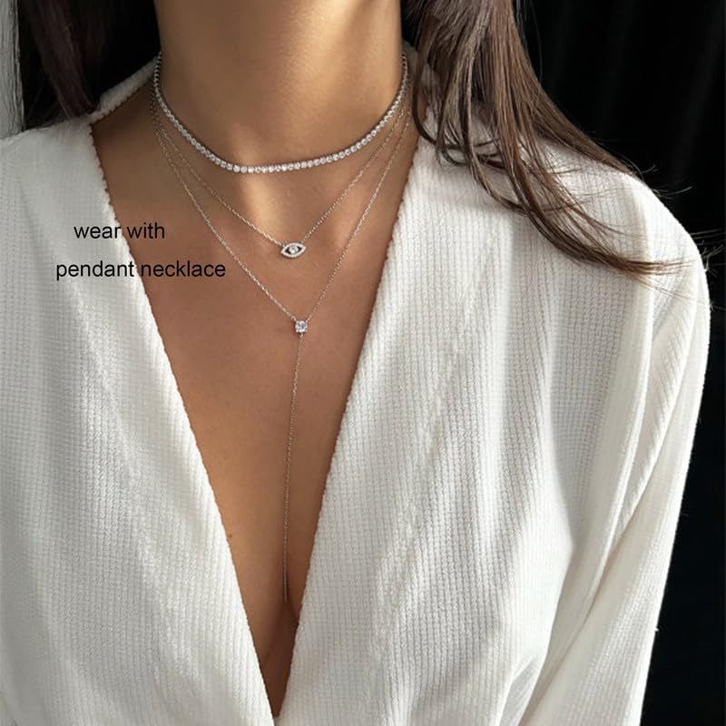 Tewiky Layered Necklaces for Women Non Tarnish- Chunky 14k Gold Plated Herringbone/Snake/Rope/Box/Cuban Link Chain for Women Waterproof Layering Stack Choker Necklace Trendy Dainty Tarnish Free Jewelry Set