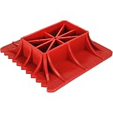Seven Sparta Off-Road Base Stand Compatible with Hi Lift Jack（Red Base） | For Hi Lift Jack, Alleviate Jack Hoisting Sinkage, Heavy Duty PP, Teeth Design, Easy to Clean, Solid Construction