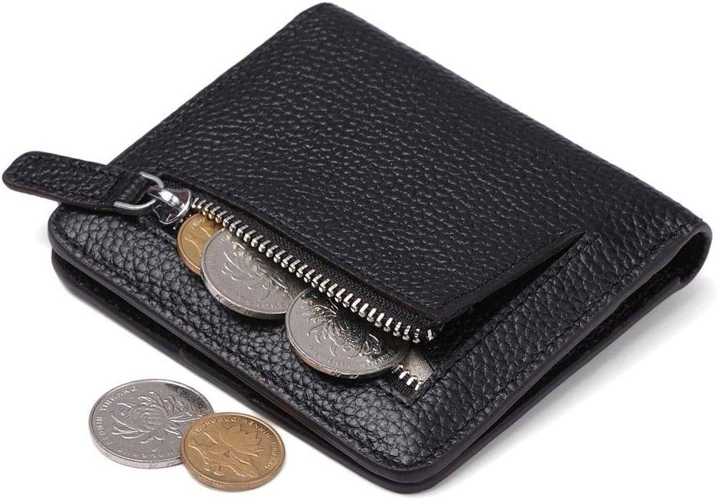 JEEBURYEE Women's Genuine Leather Wallet Small Coin Purse Credit Card Holder RFID Blocking Wallet Companion, Black, Petit - Image 4