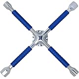 Cartman 16 Inch Universal Heavy Duty Lug Wrench, Non-Slip 4-Way Cross Wrench