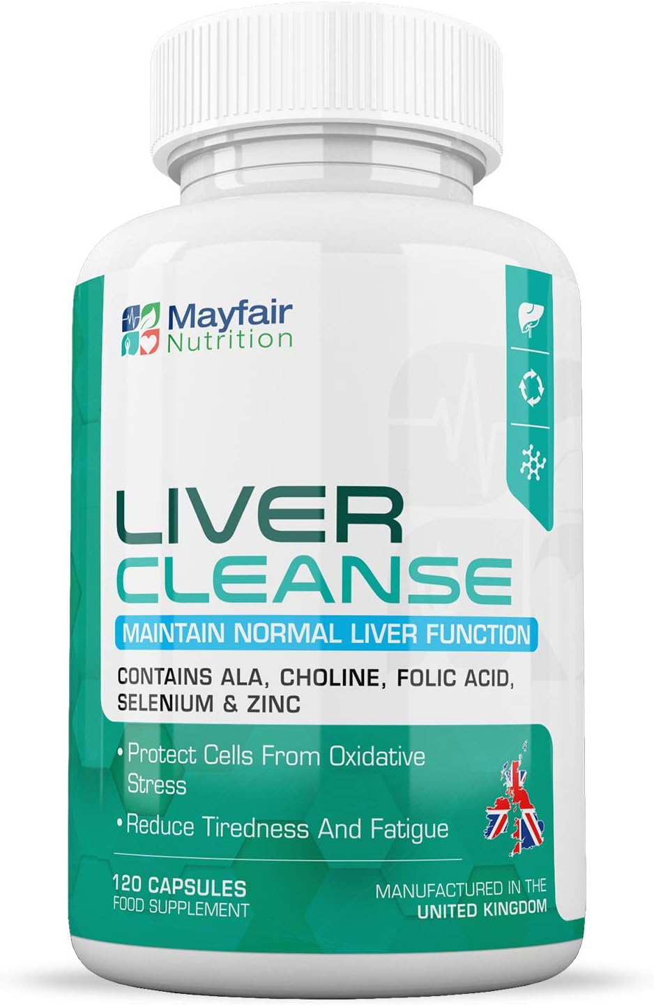 Clear Liver Cleanse | Premium Detox, Support and Care with Choline, Selenium and Kale | 120 Capsules 2 Months Full Course