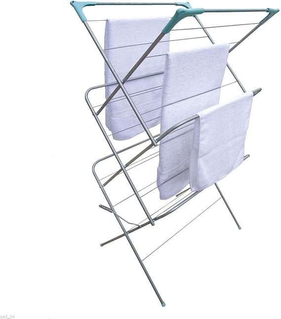 3 TIER FOLDING METAL 12M CONCERTINA CLOTHES TOWEL AIRER DRYER DRYING