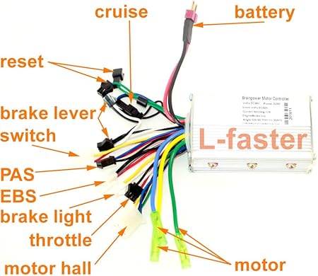 L Faster 24v36v48v 250w350w Brushless Motor Controller Electric Bicycle Hub Motor Hall Sensor Controler Electric Vehicle Motor Controller