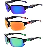 MALIDAK Polarized Sunglasses Men, Cycling Sun Glasses for Men Womens Youth, UV400 Protection Sports Sunglasses for Baseball