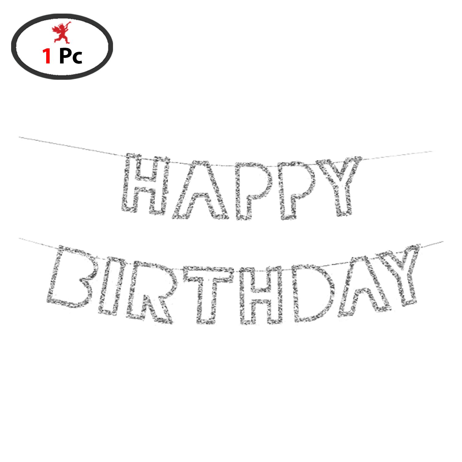 Party Propz Happy Birthday Glitter Banner Happy Birthday Banner