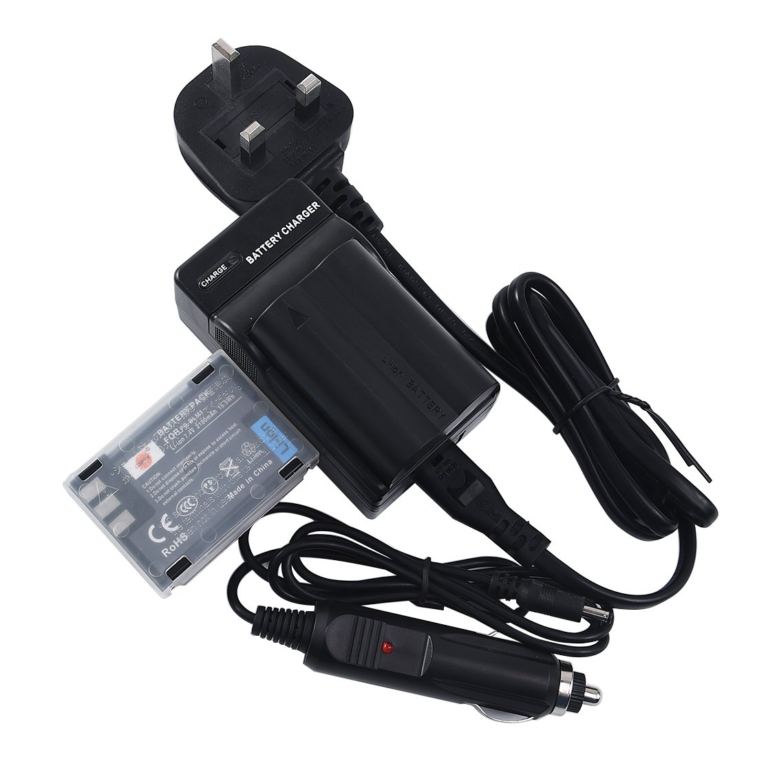 DSTE® 2x BLM-1 Rechargeable Li-ion Battery + DC11U Travel and Car Charger Adapter for Olympus C-5060 C-7070 C-8080 E-1 E-3 E-30 E-520 EVOLT E-300 EVOLT E-330 EVOLT E-500 EVOLT E-510 Digital Camera