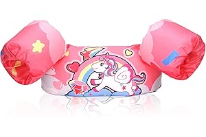 BIANGE Toddler Swim Vest for 20-30+ lbs Kids, Baby Swim Floaties, Swimming Water Wings, Puddle Pool Swimmes Jumper for 1-3 Years Old Girls Boys