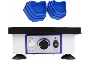 ScitoLAB Lab Dental Vibrator, 9.8 Inch Square Shaker Oscillator Gypsum with 6 Pcs Model Base, Vibrating Table for Molds, Gypsum, Pouring Models, Resin Casting, 120W