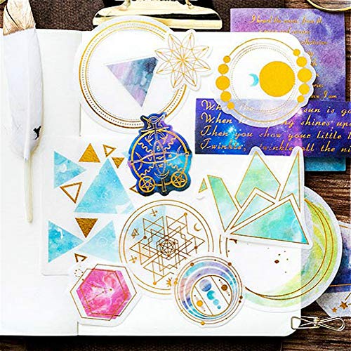 DIY Decorative Sticker, Last Night Stars Series Washi Sticker for Diary Album Notebook Scrapbook Lifelog Cute Stationery Sticker, Pack of 60pc(#1)
