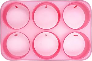 (300 Design Optional) MUBYOK M471 3inch Circles with Holes 6 Cavity Silicone Freshie Mold for Baking Aroma Beads Car Freshie Supplies