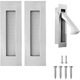 senharvest Pocket Door Handles and Edge Pull Brushed Nickel, 6Inch Handles Hardware Latch,Recessed Finger Flush Pulls,for Closet,Sliding,Barn Door