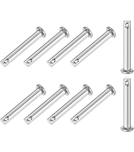 uxcell Lot de 10 goupilles de chape à trou unique, tête plate en acier zingué, 10 mm x 45 mm