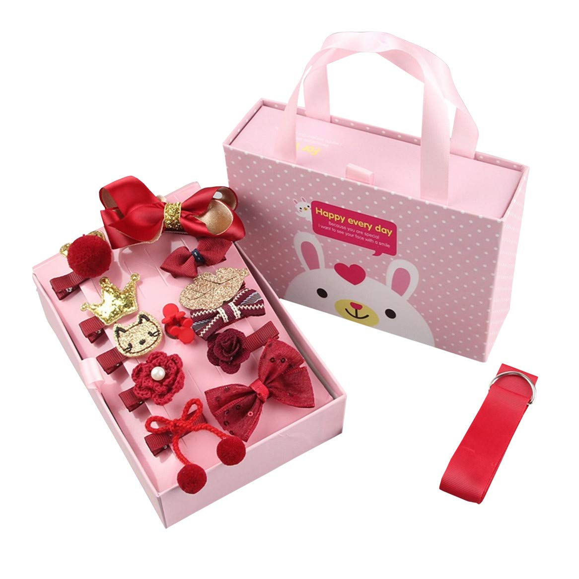 Hair Clips Accessories Girls Gifts (red)