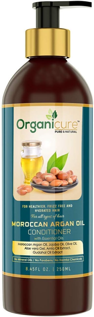 Organicure Natural Argan & Aloe Vera Hair Conditioner For Dry & Frizzy Hair For Men & Women; Deep Nourishment For Hair Fall Control; Sulphate & Paraben Free; 200Ml