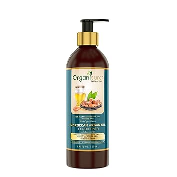Organicure Argan & Aloe Vera Hair Conditioner for Dry, Frizzy, Damaged Hair; Mild Hair Fall Control Conditioner for Soft, Smooth, Silky & Shiny Hair; No Sulphate & Paraben; 250ml
